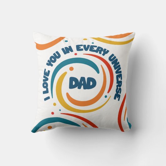 私が文字デザインすべての宇宙であなたを愛する可愛いパパ クッション (裏面)