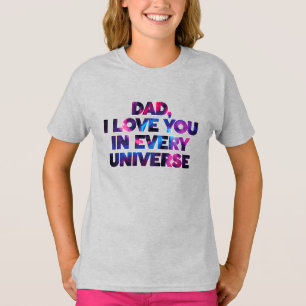 私が文字デザインすべての宇宙であなたを愛する可愛いパパ Tシャツ