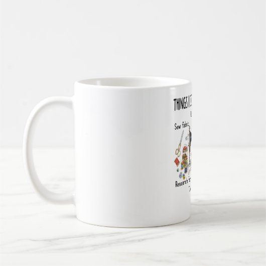 私が暇な時にやることおもしろい裁縫キルティング コーヒーマグカップ (左)