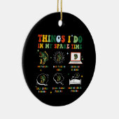 私が暇な時にやること魚釣りおもしろいレトロ セラミックオーナメント (右)