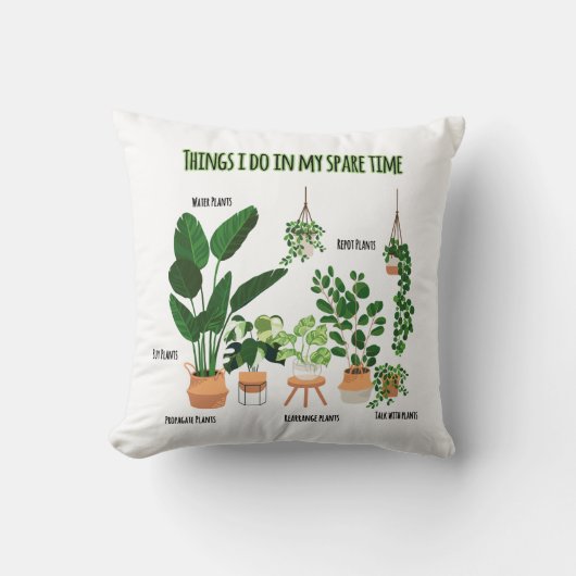 私が暇な時にやること – 庭師、ガーデニング クッション (正面)