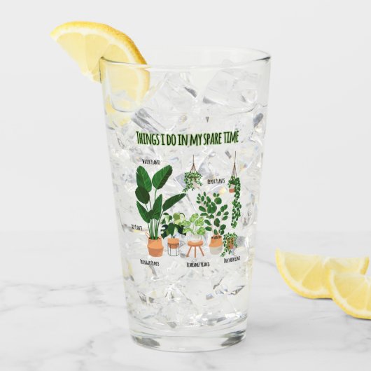 私が暇な時にやること – 庭師、ガーデニング タンブラーグラス (アイス正面)
