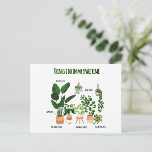 私が暇な時にやること – 庭師、ガーデニング ポストカード (スタンド正面)