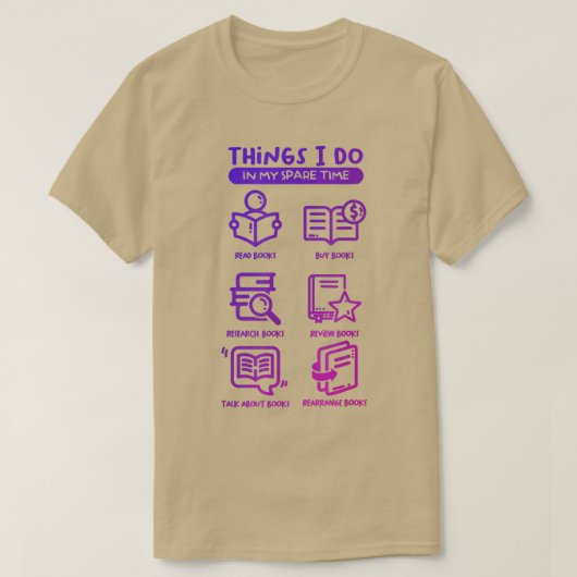 私が暇な時間の本の読者のLでする読こと Tシャツ (デザイン正面)