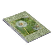 私が書いたタンポポの花のコレクティブ詩 ノートブック (右側)