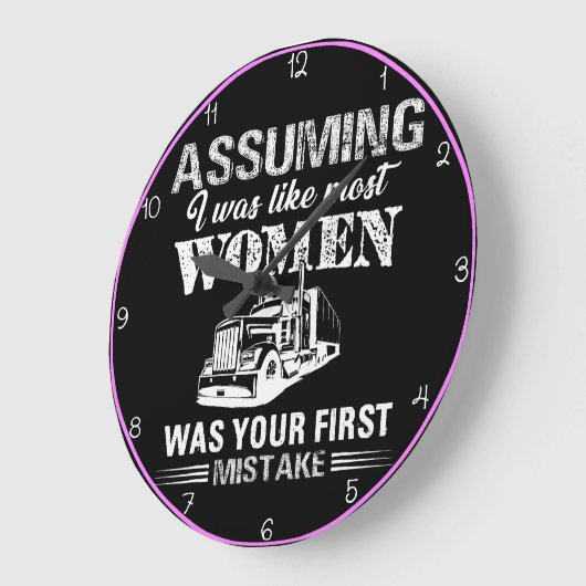 私が最も多くの女性と同じだと仮定 ラージ壁時計 (傾斜)