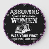 私が最も多くの女性と同じだと仮定 ラージ壁時計 (正面)