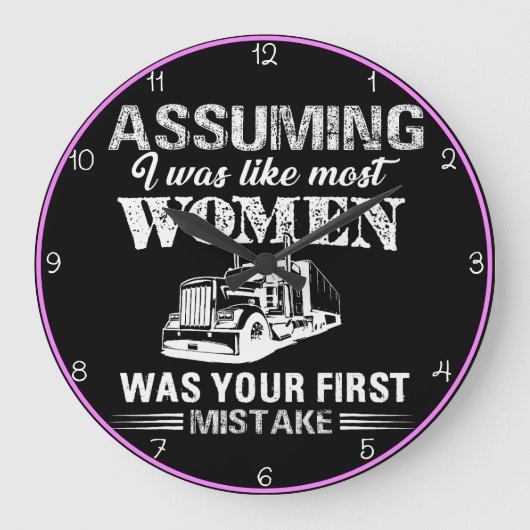私が最も多くの女性と同じだと仮定 ラージ壁時計 (正面)