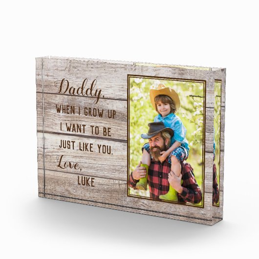 私が木の板を育てたときパパ1枚の写真 フォトブロック (右)