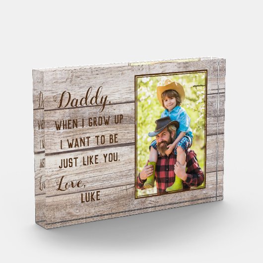 私が木の板を育てたときパパ1枚の写真 フォトブロック (左)