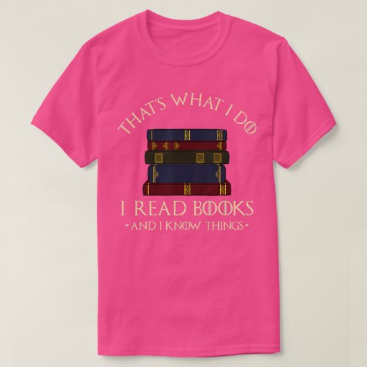 私が本を書いて読いることは分かってる Tシャツ (デザイン正面)