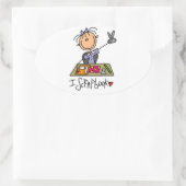 私が楕円形のステッカーを擦り抜く 楕円形シール (バッグ)