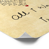 私が欲しいのはヴィンテージハートソング歌詞プリント ポスター (角)