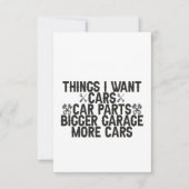 私が欲しいもの車の部品より大きなガレージ サンキューカード (正面)