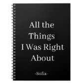 私が正しかったことはすべて ノートブック (正面)