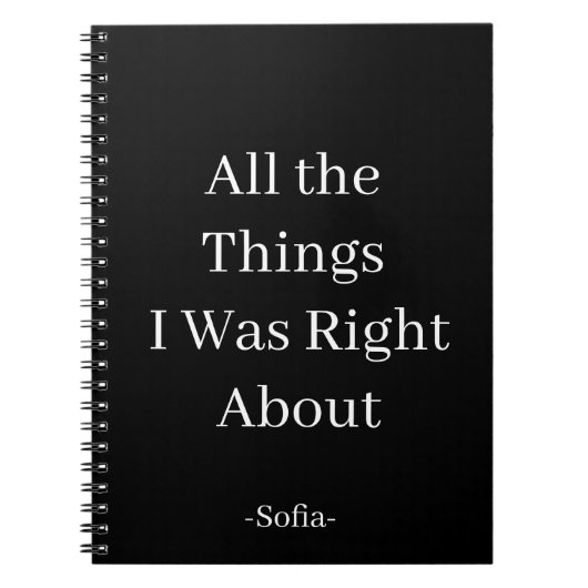 私が正しかったことはすべて ノートブック (正面)