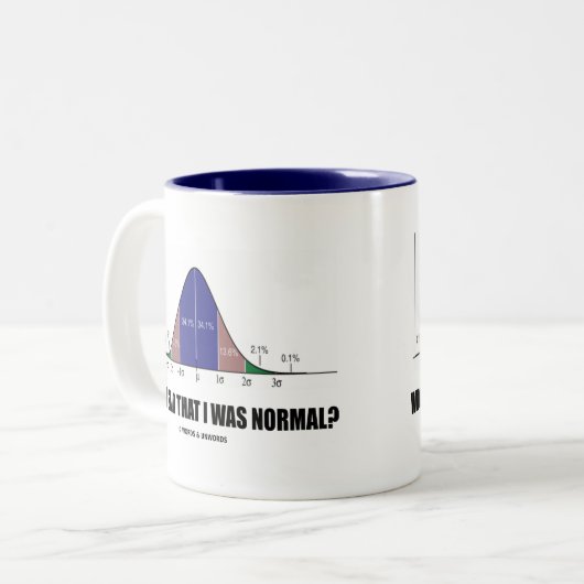 私が正常だったとだれが言いましたか。 (Statsのユーモア) ツートーンマグカップ (正面左)