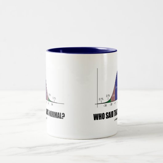 私が正常だったとだれが言いましたか。 (Statsのユーモア) ツートーンマグカップ (中央)