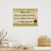 私が死ぬと夫がパブの下に埋めてくれる ポスター (キッチン)