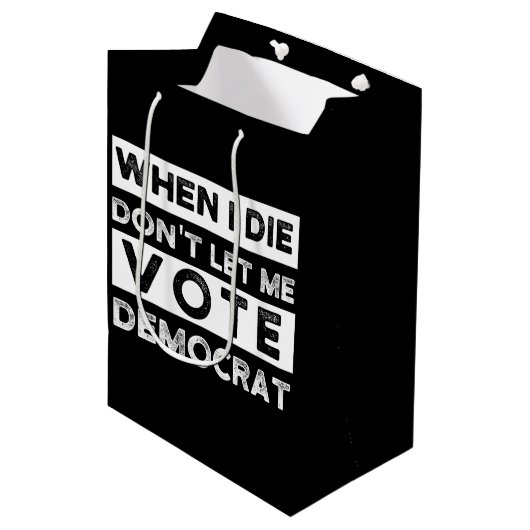 私が死んだらデモキャットに投票させてくれ ミディアムペーパーバッグ (正面アングル)