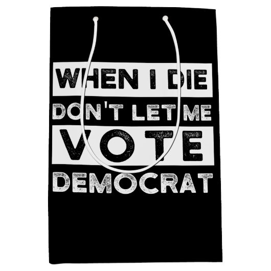 私が死んだらデモキャットに投票させてくれ ミディアムペーパーバッグ (正面)