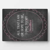 「私が母に借りているか、希望があるすべてのもの」 フォトプラーク (正面)