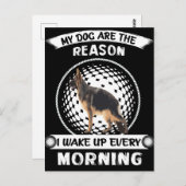 私が毎朝目を覚ますのは犬が2匹だ ポストカード (正面/裏面)