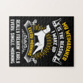 私が毎朝目を覚ます理由は私のweimaranerだ ジグソーパズル (横)