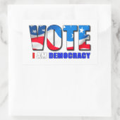私が民主主義の投票 長方形シール (バッグ)
