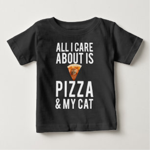 私が気にするすべては約ピザ及び私の猫です ベビーTシャツ