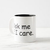 私が気になったら私に尋ねて下さい ツートーンマグカップ (正面左)