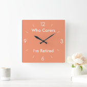 私が気にスクエア退職した・オレンジ スクエア壁時計 (ホーム)