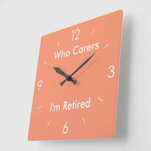 私が気にスクエア退職した・オレンジ スクエア壁時計 (傾斜)