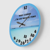 私が気にビーチ時間おもしろい海に参加している人 ラージ壁時計 (傾斜)