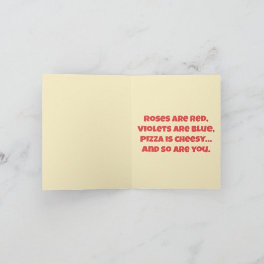 「私が求める愛はピザだけ - 面白いピザ」 カード (内部)