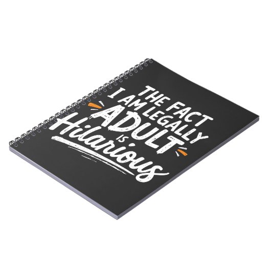 私が法的に大人であるという事実は笑わされる、 ノートブック (左側)