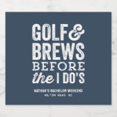 私が海軍のバチュラーパーティをする前にゴルフとブリュウ ビールラベル (シングルラベル)