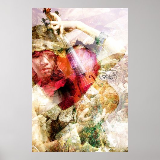 私が無い場合信じ(バイオリンのアートポスター) ポスター (正面)