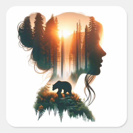 私が熊を選ぶ スクエアシール (正面)