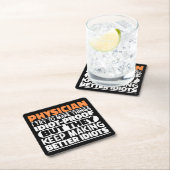 私が物事を作ろうとする医師おもしろい諺 スクエアペーパーコースター (インサイチュ)