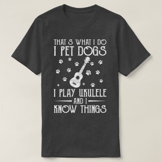 私が犬を飼うのはウクレレ遊とKnoだ Tシャツ (デザイン正面)