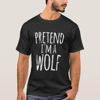 私が狼の衣装を着たふりをするハロウィーンの怠けおもしろい者 Tシャツ