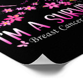 私が生存中の乳がん認識度ピンク ポスター (角)