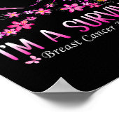 私が生存中の乳がん認識度ピンク ポスター (角)