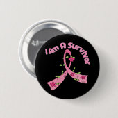 私が生存者である乳がん 缶バッジ (正面&裏面)