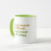 私が異なっているので、私笑いますのでI笑います マグカップ (正面左)