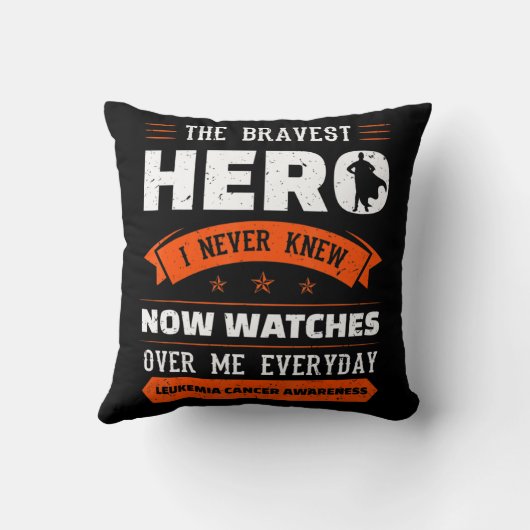 私が白血病がん戦争を知らなかった最も勇敢な英雄 クッション (裏面)