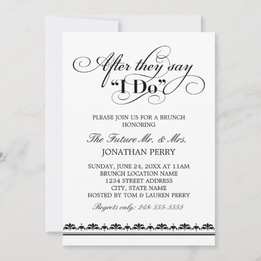 私が白黒のブランチを結婚やると 招待状 (正面)