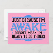 私が目を覚ましているからこそ – おもしろいはがき ポストカード (正面/裏面)