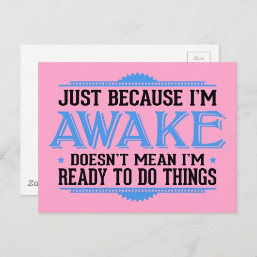 私が目を覚ましているからこそ – おもしろいはがき ポストカード (正面/裏面)